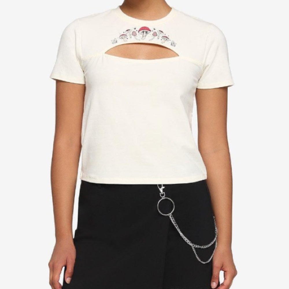 Mushroom‎ Cutout Crop Top Shirt Hot Topic